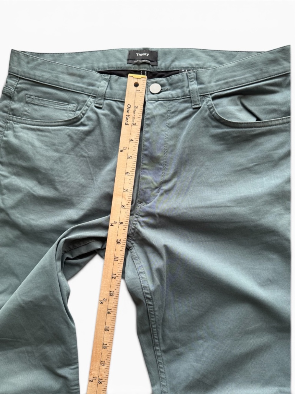 THEORY Haydin Straight Slim Fit Green Jeans Pants Men’s 34 Stretch - Picture 7 of 10